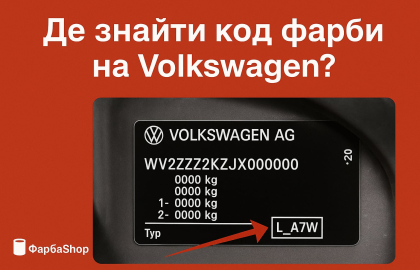 Де знайти код фарби на Volkswagen?
