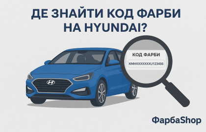 Де знайти код фарби на Hyundai?