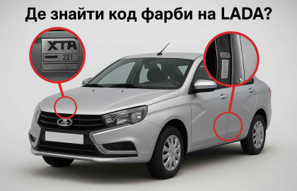 Де знайти код фарби на LADA? 