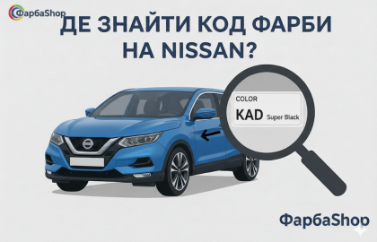 Де знайти код фарби на Nissan?