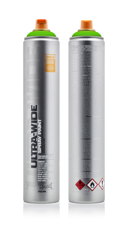 Фарба аерозольна Montana UW750 (ультра широка лінія) Потужний зелений (Power Green) 750мл