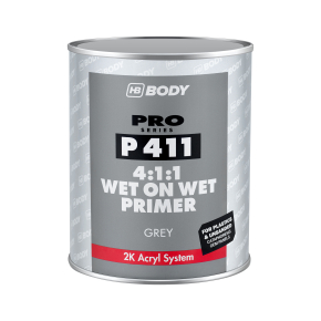 Body P411 WET-ON-WET 4:1:1 первинний герметизуючий грунт сірий 1л  + Body H729  затвердник для грунта 320,411  0,25л