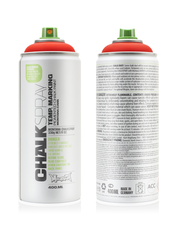 Фарба аерозольна на крейдовій основі Montana Chalk 3000 Червона (Red) 400мл