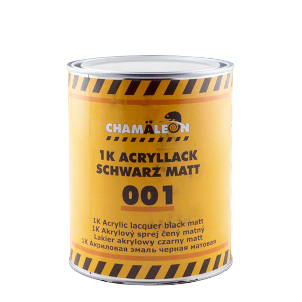 CHAMAELEON 001 1К Акрилова емаль чорна матова 1л
