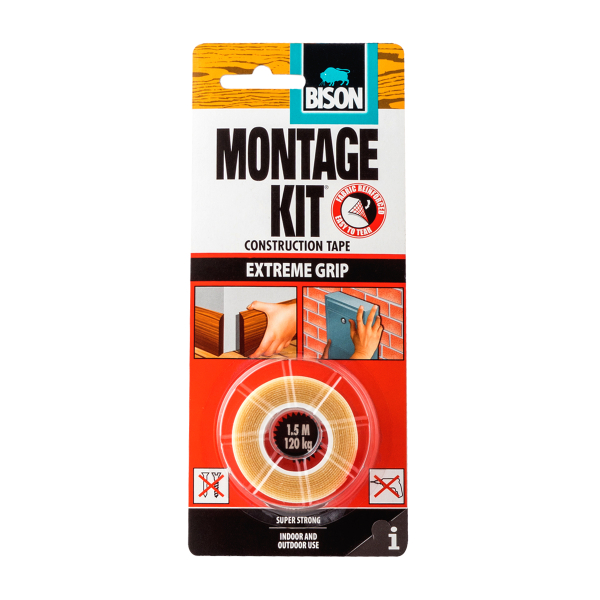 Стрічка двостороння екстрасильна монтажна 19 мм x 1,5 м Bison