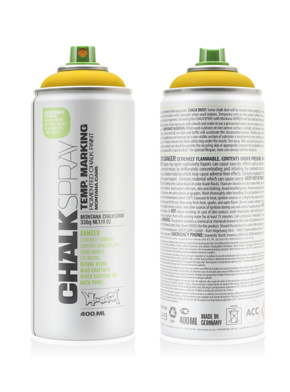 Фарба аерозольна на крейдовій основі Montana Chalk 1020 Жовта (Yellow) 400мл